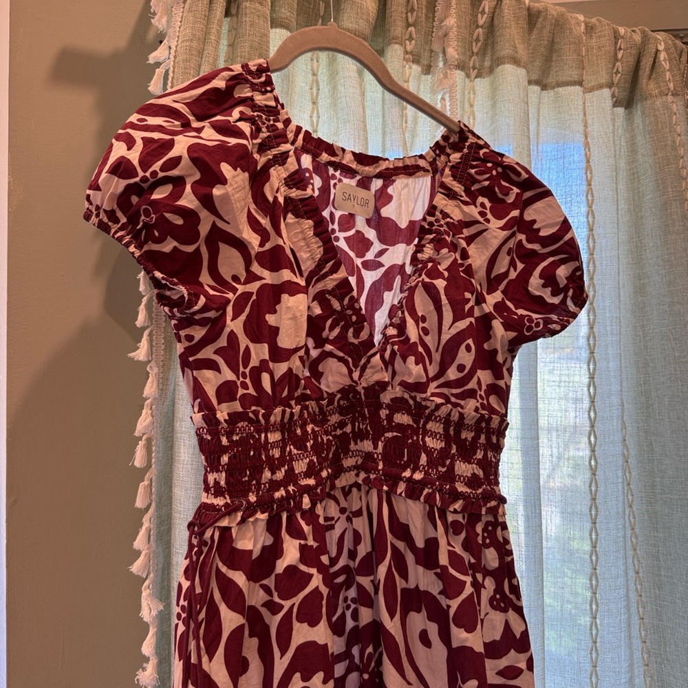 SAYLOR Burgundy Floral Maxi Dress - Picture 3 of 7